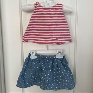 Old Navy Patriotic 🇺🇸 Baby Girl Outfit 6-12 mo